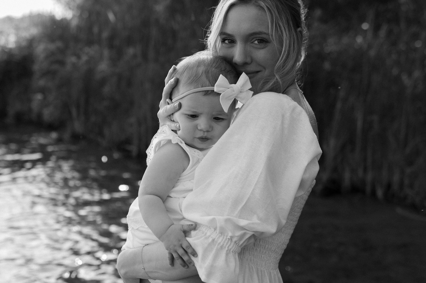 Hadley Ristvedt with her daughter outdoors