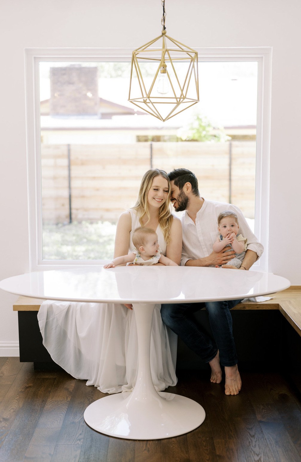 Sophie Epton with her husband and newborn twins
